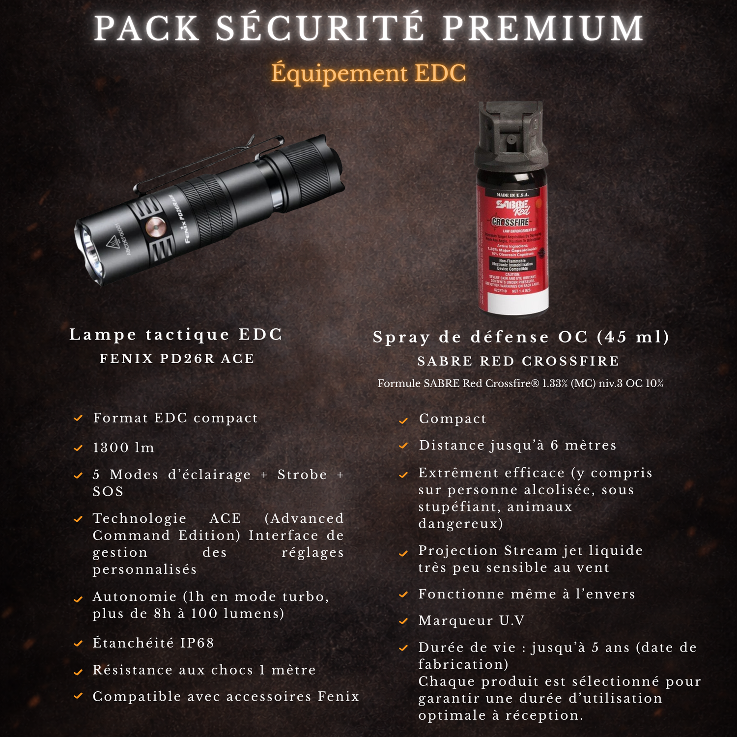 Pack EDC Sécurité (Copie) Fenix / Sabre Red