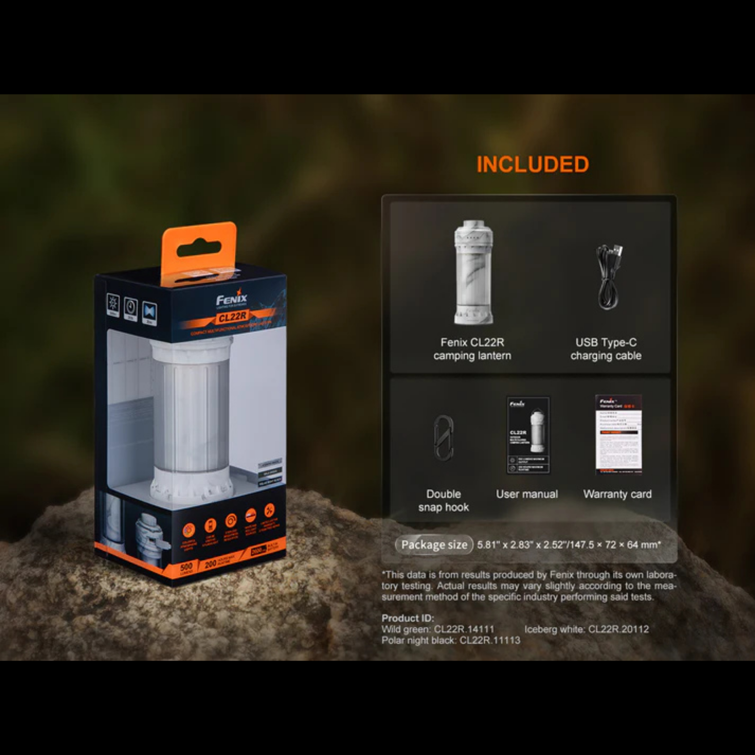 Lanterne FENIX CL22R – 500 lumens rechargeable FENIX
