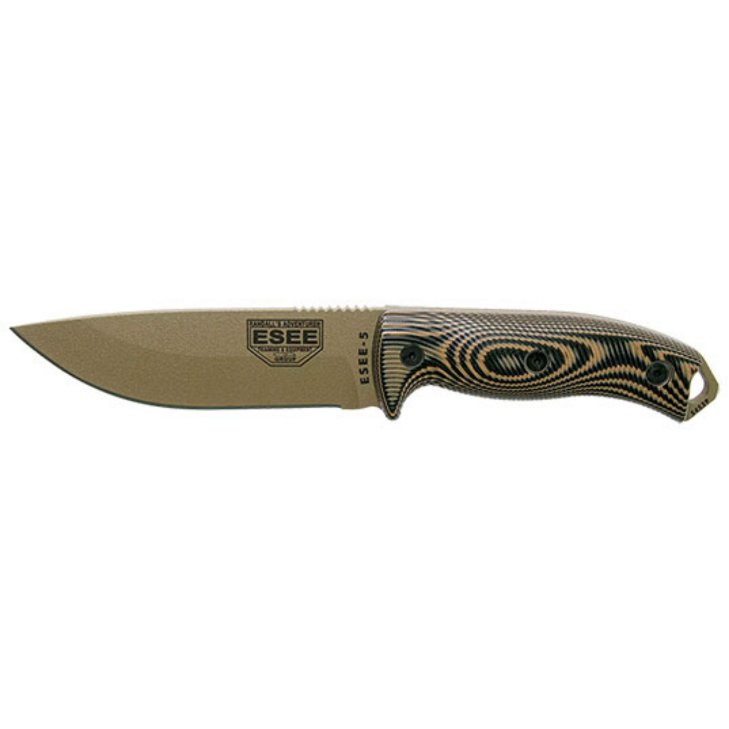 Couteau ESEE-5 Dark Earth – lame lisse – 3D G10 ESEE