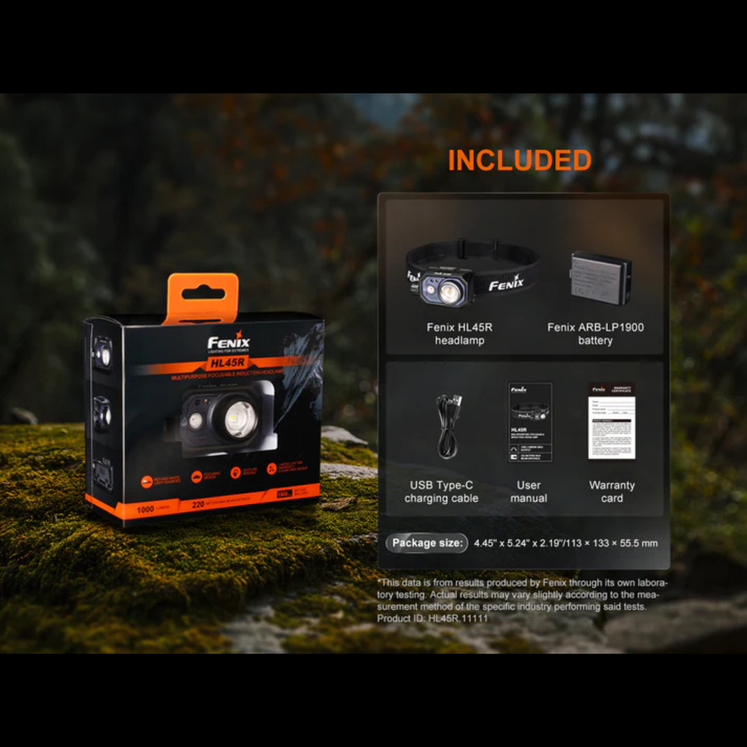 Lampe frontale FENIX HL45R – 1000 lumens rechargeable FENIX