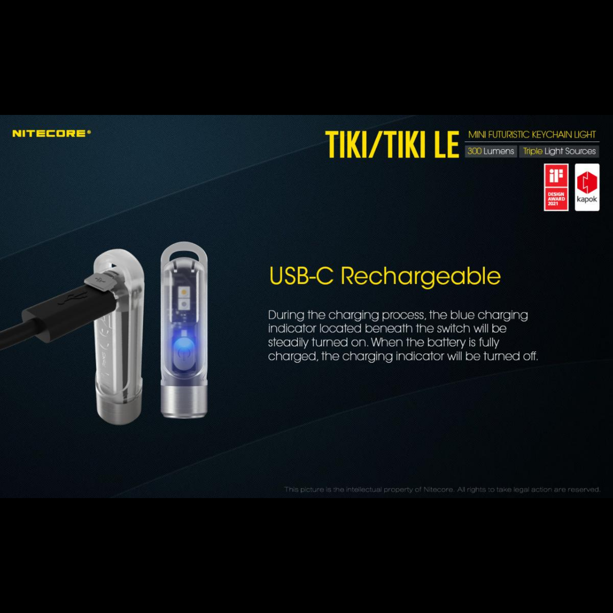 Lampe porte-clés NITECORE TIKI – 300 lumens NITECORE
