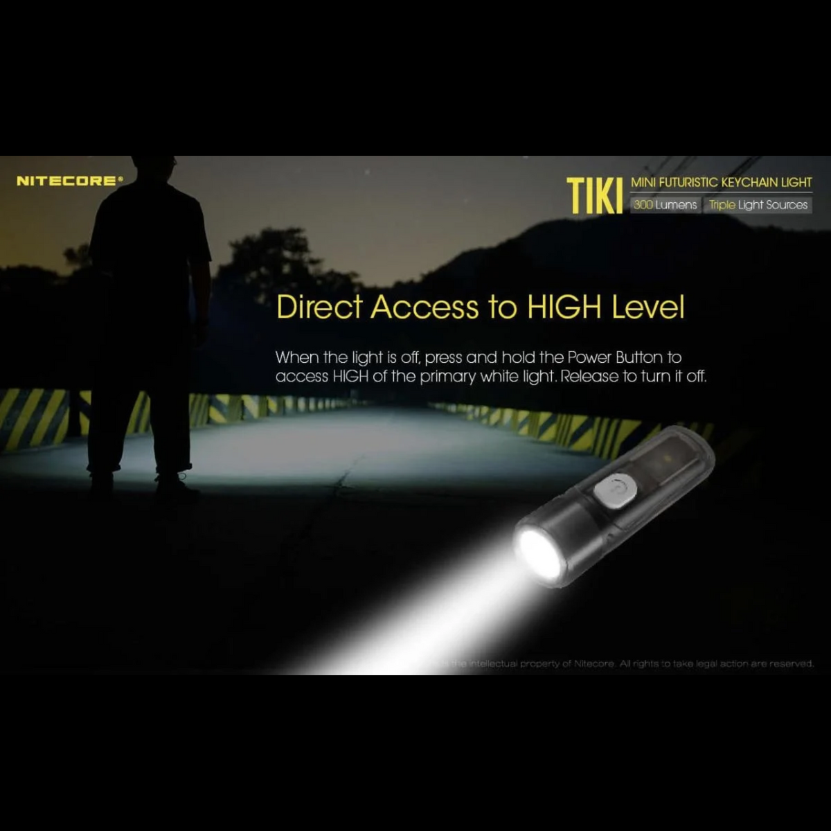 Lampe porte-clés NITECORE TIKI LE – 300 lumens – Rouge/Bleu NITECORE