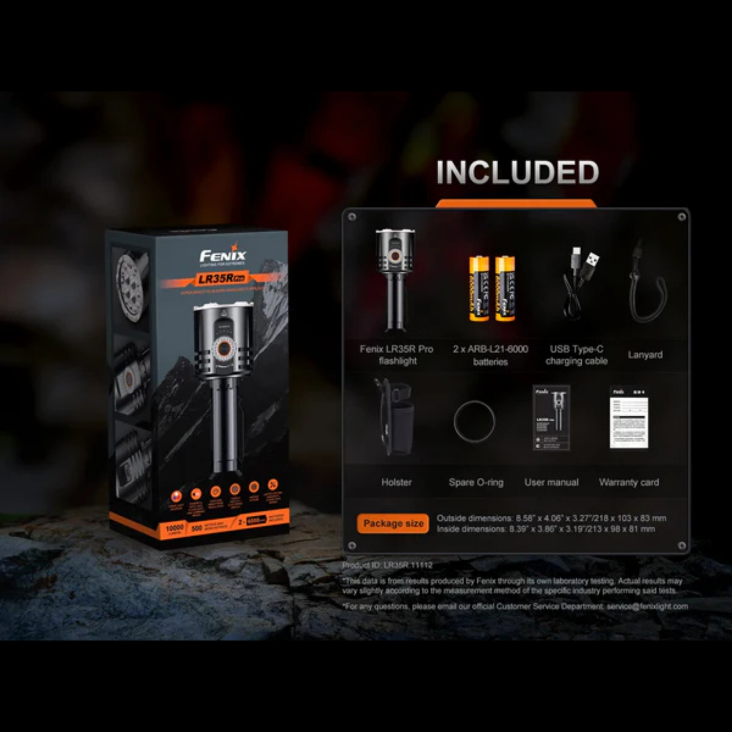 Lampe de recherche FENIX LR35R PRO– 10 000 lumens rechargeable FENIX