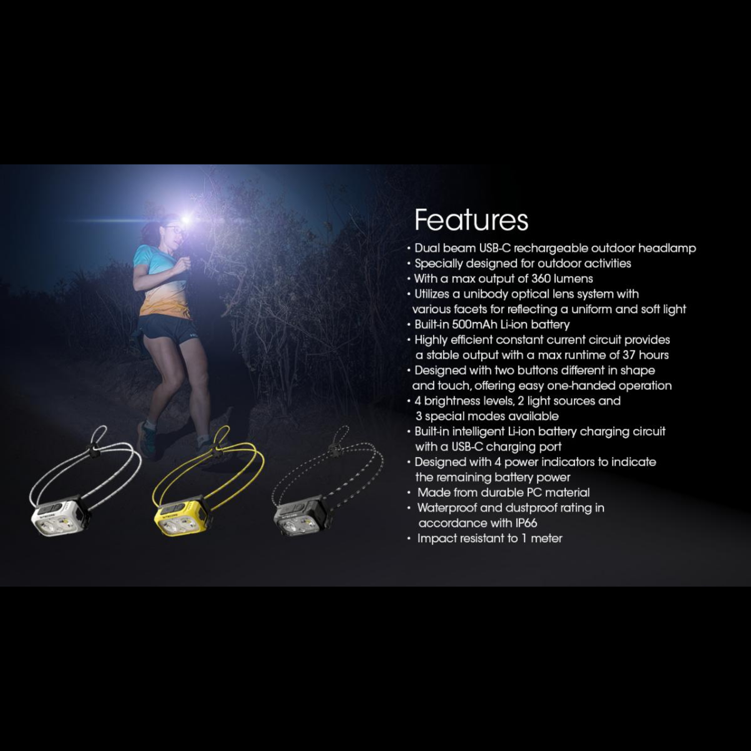 Lampe frontale NITECORE NU21 – 360 lumens NITECORE