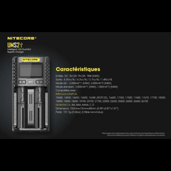 Chargeur rapide NITECORE UMS2 – 2 ports NITECORE