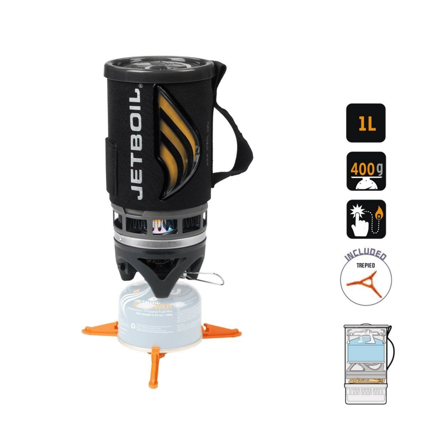 Réchaud Jetboil Flash noir 1L JETBOIL