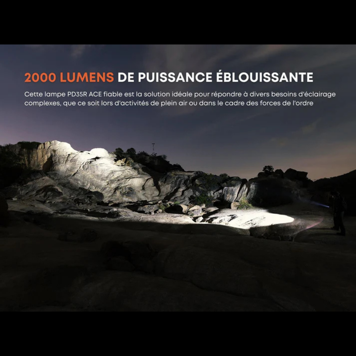 Lampe tactique FENIX PD35R ACE – 2000 lumens rechargeable FENIX