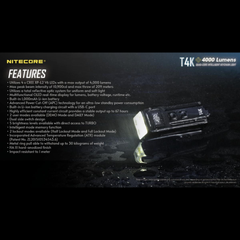 Lampe porte-clés NITECORE T4K – 4000 lumens NITECORE