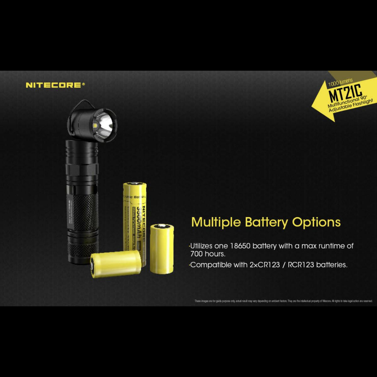 Lampe NITECORE MT21C – 1000 lumens – tête orientable 90° NITECORE