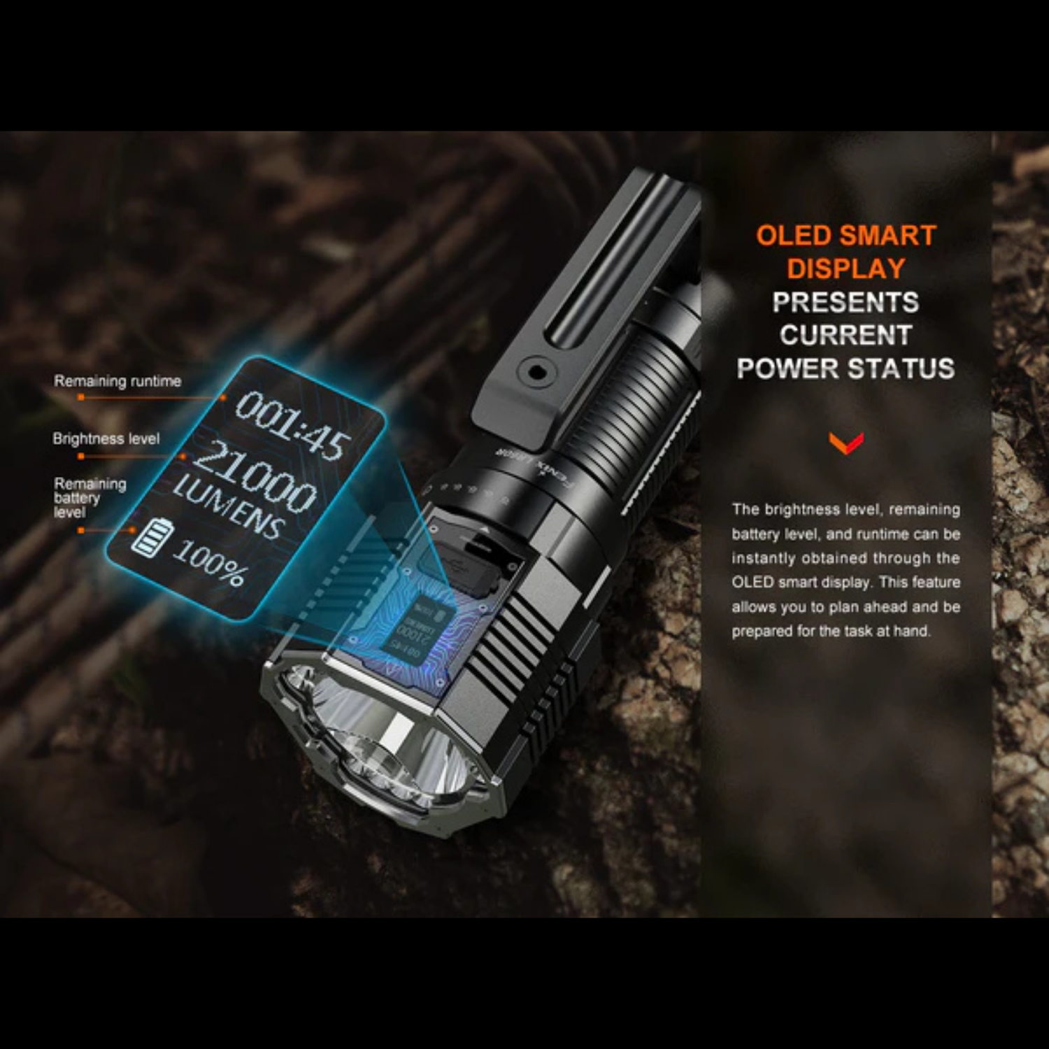 Lampe de recherche FENIX LR60R – 21 000 lumens rechargeable FENIX