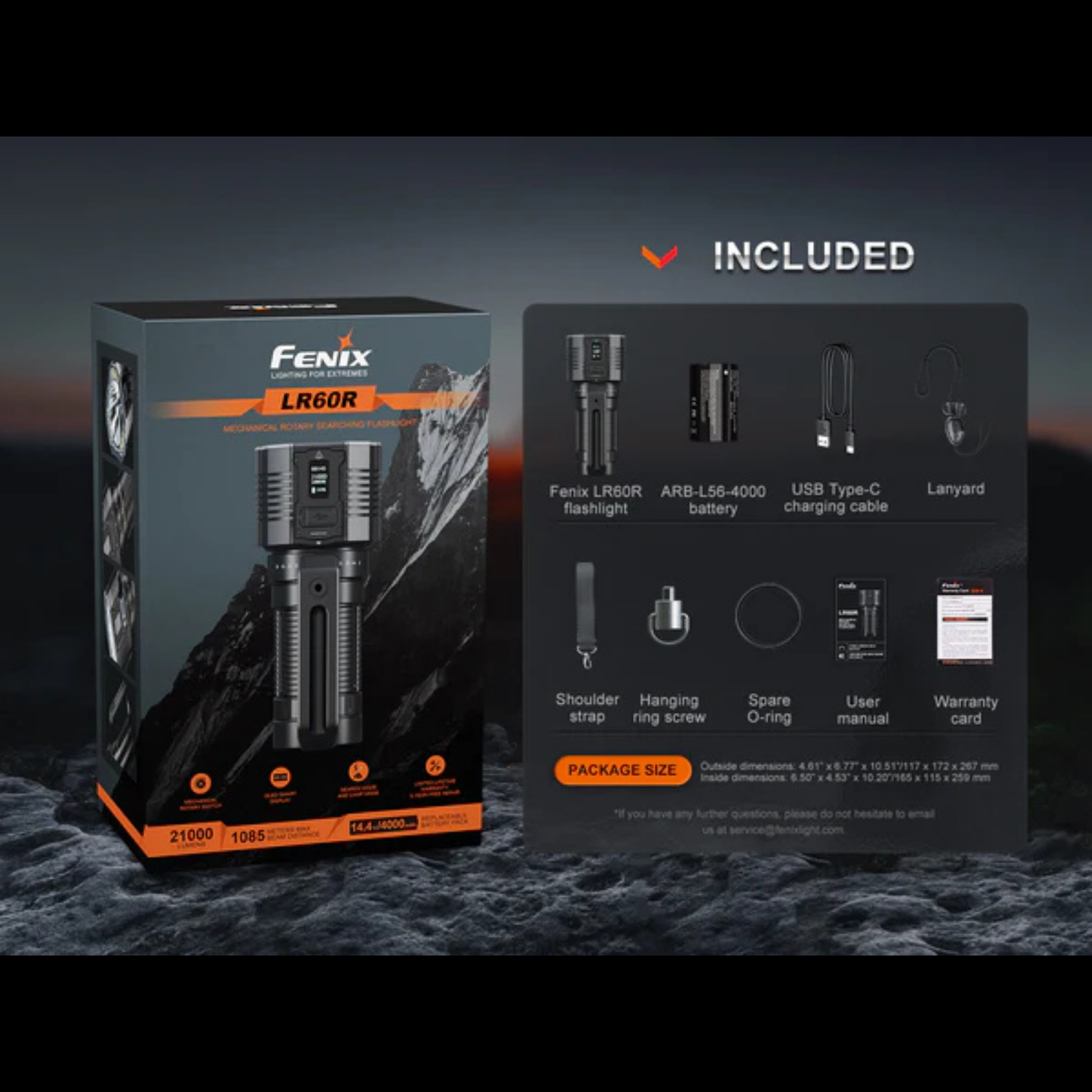 Lampe de recherche FENIX LR60R – 21 000 lumens rechargeable FENIX