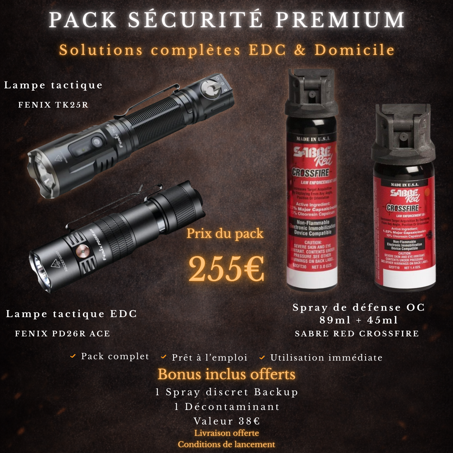 Pack EDC Sécurité (Copie) Fenix / Sabre Red
